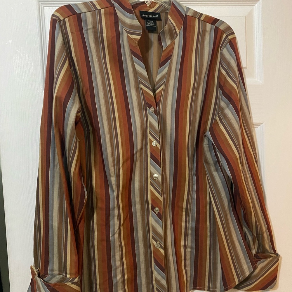 Lane Bryant Multicolor Striped Shirt